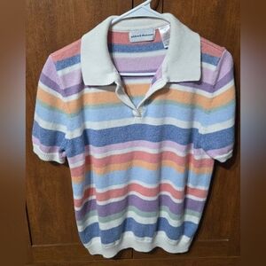 Vintage Alfred Dunner Striped Polo Shirt